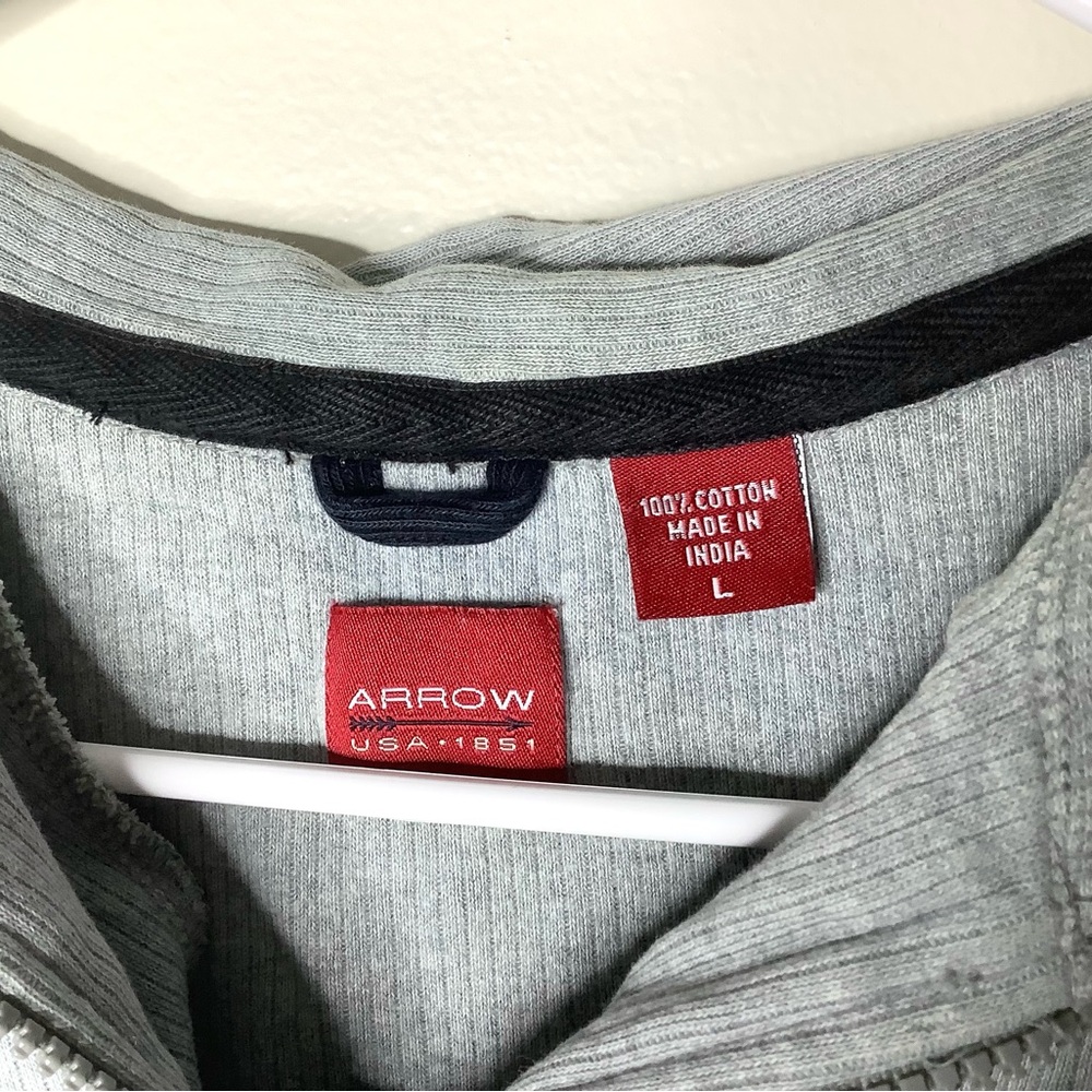 < 90’s Arrow Ribbed Pullover 1/4 Zip Sweatshirt > - Picture 3 of 4